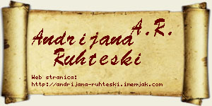 Andrijana Ruhteski vizit kartica